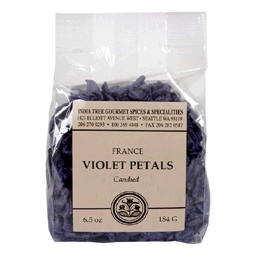 India Tree Candied Violet Petals, 6.5-Ounce Bag by India Tree