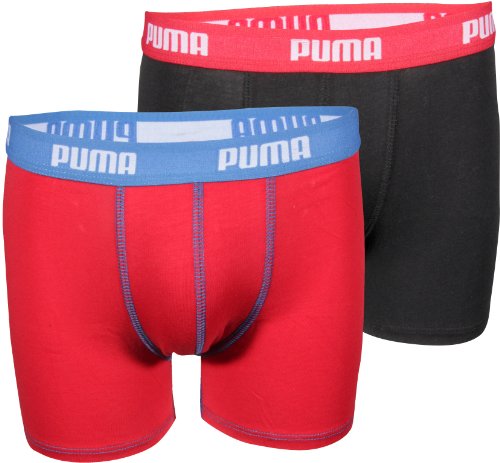 PUMA Jungen Basic Boxer 2P, red / blue / black, 122-128, 525015001 Preisvergleich