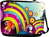 IMAGE OF Swish of Color and Stars Messenger Bag - Book Bag - School Bag - Reporter Bag ***with matching Neoprene Pencil Case*** -School Bag - Reporter Bag - Unisex - Ideal Gift for all occassions!