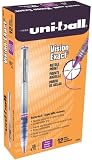 uni-ball Vision Exact Stick Fine Point Roller Ball Pens, 12 Purple Ink Pens (69008)