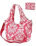 Purse Tote Handbag and Wallet Set Pink / White Damask Spring Summer