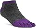 FUN TOES Women's Cotton Toe Socks-Breathable-6 PAIRS Pack-Size 9-11-Lightweight (2 Fun Green/2 Black Coral/2 Grey purple)