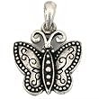 White Plated Butterfly Jiggle Charm Moveable Jewelry