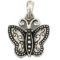 White Plated Butterfly Jiggle Charm Moveable Jewelry