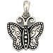 White Plated Butterfly Jiggle Charm Moveable Jewelry