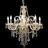 Victorian Design 8-Light 32 Gold or Chrome Chandelier with European or Swarovski Crystal SKU# 11132