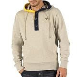 Voi Jeans Mens Mitch New Hoody Grey Marl/Navy/Yellow