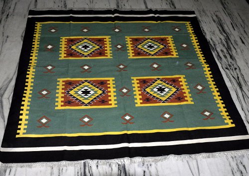 Imagen 2 de Handmade Cotton Yoga Mat Rug Carpet Size 87 X 84 Inches