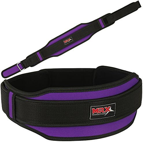 Weight Lifting Belt with Double Back Support Purple Medium