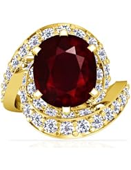 14K Yellow Gold Cushion Cut Ruby Fana Designer Ring (GIA Certificate)