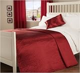 Passion Faux Silk Double Bedspread in Red