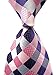 Secdtie Men's Classic Checks Purple Jacquard Woven Silk Tie Business Necktie