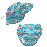 iPlay Aqua School of Fish Toddler Sun Hat & Swim Diaper Set, XL