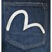 EVISU Jeans Genes Seagull Loose Mens Premium Urban Logo Medium Wash Denim Pants Jeans 35 Inseam