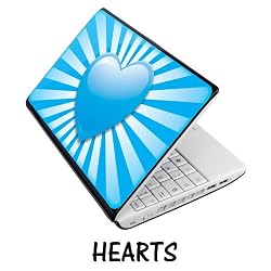Netbook Skins Fits Acer, Asus, MSI, HP, Samsung - Hearts Blue