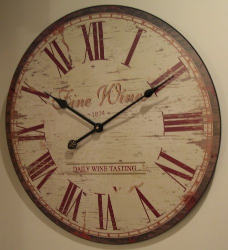 Antique Looking Wine Tasting Wall Clock ~ Fine Wines
