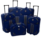 Totes 5 Piece Expandable Set,Navy/Grey,One Size