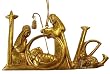 Winter's Beauty Gold Inspirational Word "Love" Christmas Ornament