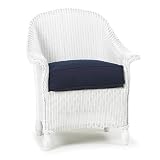 Lloyd Flanders Embassy White Dining Chair With Navy Fabric - B0029XKWJK