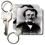 Edgar Allen Poe Deep in the earth love is lying and I must weep alone - Set Of 6 Key Chains Edgar Allen Poe Deep in the earth love is lying and I must weep alone - Set Of 6 Key Chains