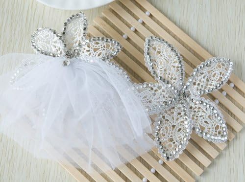 Two Pieces Lace Wedding Bridal Rhinestone Veil Hair Dress