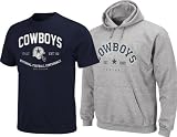 Dallas Cowboys Navy T-Shirt and Steel Hooded Sweatshirt Combo Pack