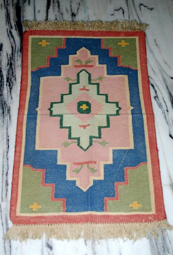 Imagen 2 de Heavy Duty Yoga Contemporáneo algodón Mat Alfombra Alfombra Tamaño 37 x 23 pulgadas