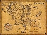 The Lord Of The Rings - Parchment Map Art Print: (Size: 34'' x 22'')