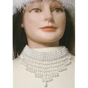 Multistrand Strand Silver Plated with Simulated Ivory Pearl Kutu Choker Necklace Earrings for...