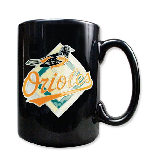 Baltimore Orioles 15oz Black Ceramic Mug