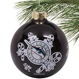 MLB Florida Marlins Black Traditional Glass Ball Ornament