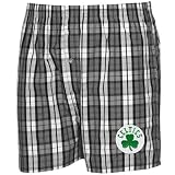 NCAA Boston Celtics Ash-White Plaid Historic Printed Boxer Shorts (Large)