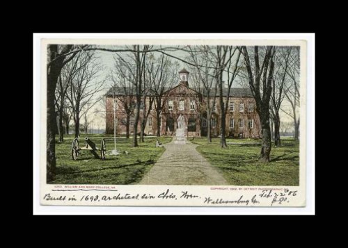 Postcard Reprint William And Mary College, Williamsburg, Va