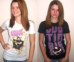 JUSTIN BIEBER T-SHIRT SET! JUSTIN BIEBER SHIRT SET! BENCH AND GLOW! - GREAT PRICE!