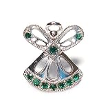 Angel Tac Birthstone Pin for December, Blue Zircon , with Inspirational Sentiment