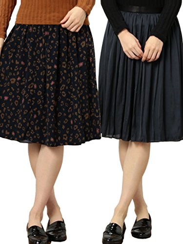 (ユナイテッドアローズ グリーンレーベル リラクシング) UNITED ARROWS green label relaxing RF monableヒョウPrtリバーシブル スカート 35245991612