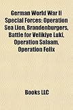 German World War II Special Forces: Operation Sea Lion, Brandenburgers, Battle for Velikiye Luki, Operation Salaam, Operation Felix-