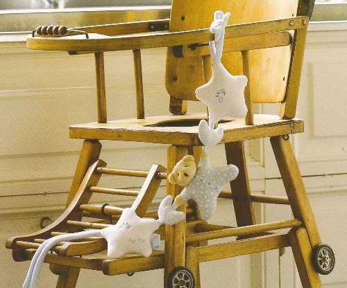 Baby Stroller Toys Highchair Baby Rattle Toy - Moons & Stars Collection - Blue