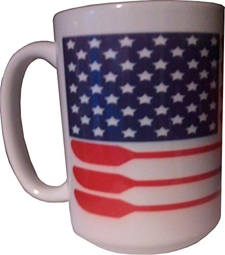 Kayak USA Flag Ceramic Kayaking Mug/Cup