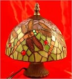 08-0812-0106 "Dragonfly" Tiffany Style Lamp with UL Safety Certification Sticker