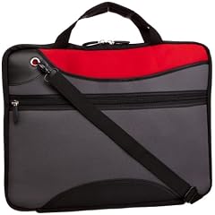 Tuff-Luv Neopren / Neoprenschutzh�lle Sleeve mit Schulterriemen f�r 15" Display Notebook / Laptop - Rot/Grau