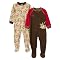 Infant Boys' Just One Year Fleece Puppy Blanket Sleeper - Brown/Red