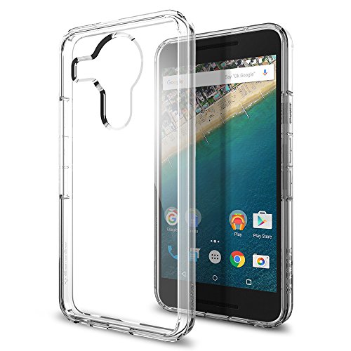 Nexus 5X Case, SpigenÂ® [Ultra Hybrid] AIR CUSHION [Crystal Clear] Clear back panel + TPU bumper for Nexus 5X (2015) - Crystal Clear (SGP11759)