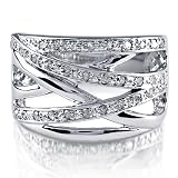 FOJO's Diamonds in Silver Designer Inspired Overlapped Ring (.25 ct. tw.)