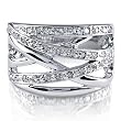 FOJO's Diamonds in Silver Designer Inspired Overlapped Ring (.25 ct. tw.)