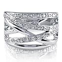 FOJO's Diamonds in Silver Designer Inspired Overlapped Ring (.25 ct. tw.)