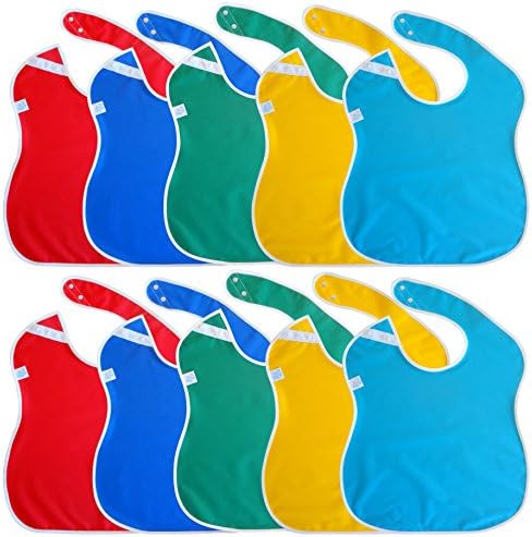 TOPPY TODDLER Wholesale Bibs in Bulk for Daycare, 13" x 18" (10 Pack)