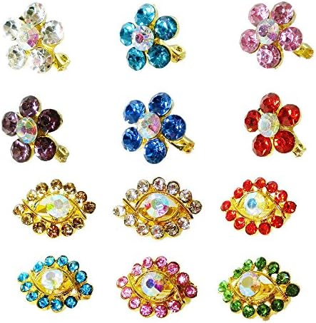 Comorose New Rhinestone Flower Muslim Hijab Pins Islamic Scarf Safety Pins Mixed Colors 4Pcs/set