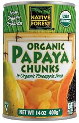 Native Forest Organic Papaya Chunks, 14-Ounce Cans (Pack of 6)