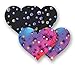 Nippies Rainbow Black Hearts Waterproof Adhesive Nipple Cover Pasties